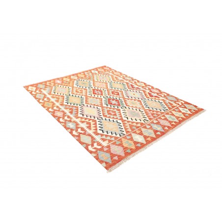Tappeto Kilim Afghanistan bianco grigio 156x198