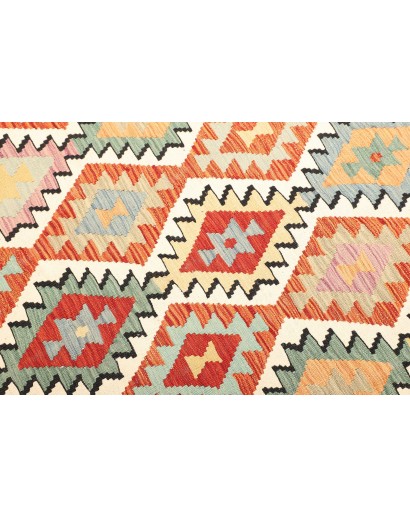Tappeto Kilim Afghanistan bianco grigio 156x198