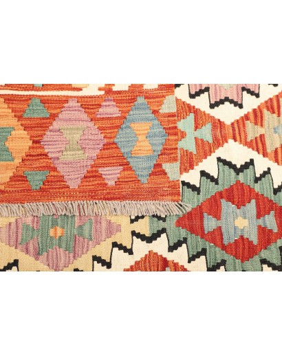 Tappeto Kilim Afghanistan bianco grigio 156x198
