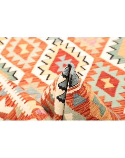 Tappeto Kilim Afghanistan bianco grigio 156x198