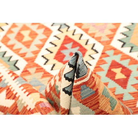 Tappeto Kilim Afghanistan bianco grigio 156x198