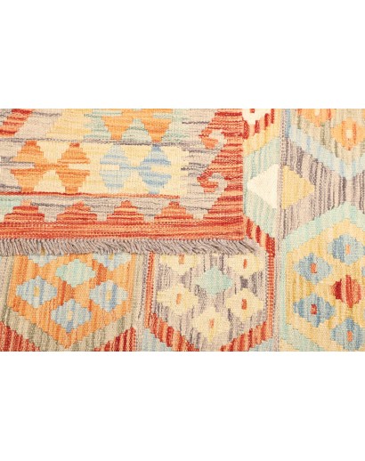 Tappeto Kilim Afghanistan bianco rosso 153x201