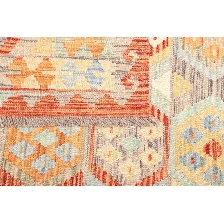 Tappeto Kilim Afghanistan bianco rosso 153x201