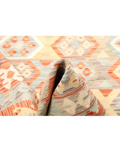 Tappeto Kilim Afghanistan bianco rosso 153x201