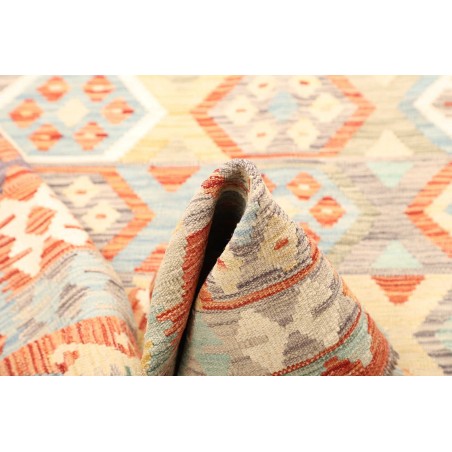 Tappeto Kilim Afghanistan bianco rosso 153x201