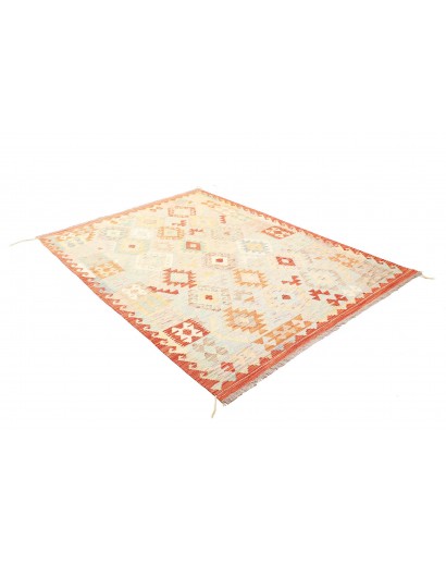 Tappeto Kilim Afghanistan bianco marrone 150x205