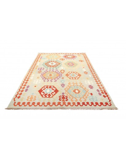 Tappeto Kilim Afghanistan bianco arancione 171x264
