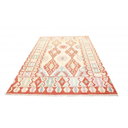 Tappeto Kilim Afghanistan bianco arancione 175x251