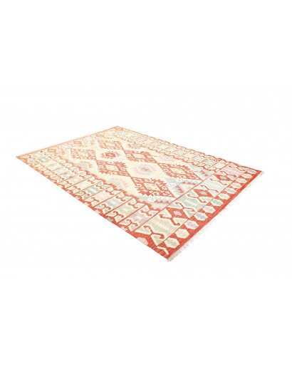 Tappeto Kilim Afghanistan bianco arancione 175x251