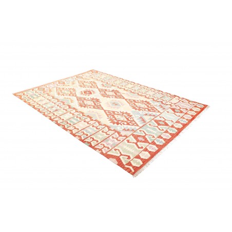 Tappeto Kilim Afghanistan bianco arancione 175x251