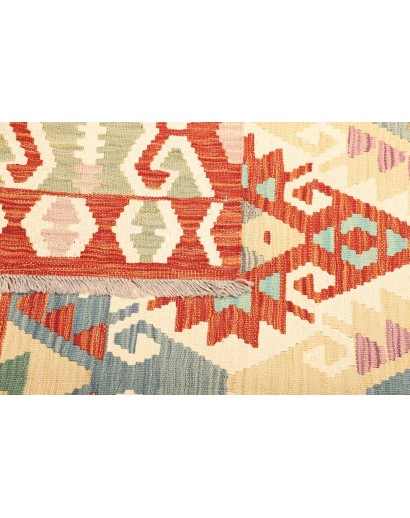 Tappeto Kilim Afghanistan bianco arancione 175x251