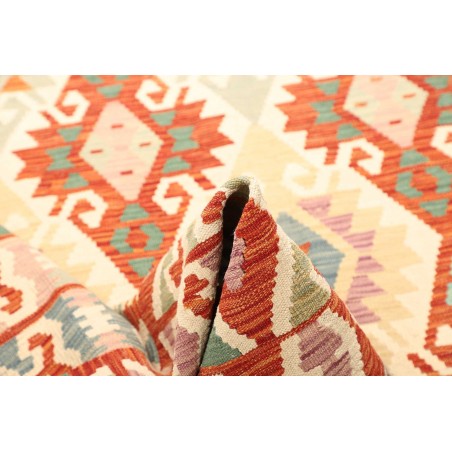 Tappeto Kilim Afghanistan bianco arancione 175x251