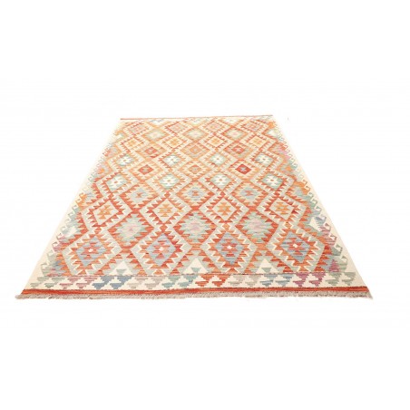 Tappeto Kilim Afghanistan bianco arancione 170x252