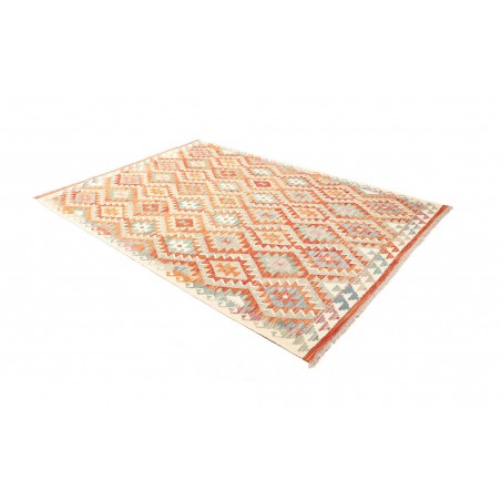 Tappeto Kilim Afghanistan bianco arancione 170x252