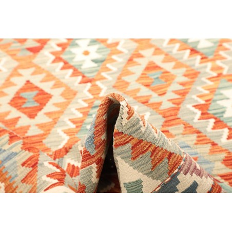 Tappeto Kilim Afghanistan bianco arancione 170x252
