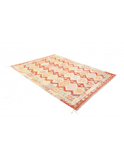 Tappeto Kilim Afghanistan bianco arancione 176x240