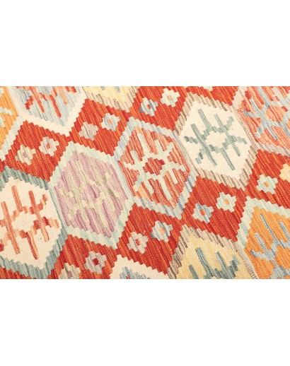 Tappeto Kilim Afghanistan bianco arancione 176x240