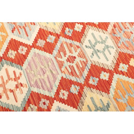 Tappeto Kilim Afghanistan bianco arancione 176x240