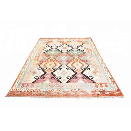 Tappeto Kilim Afghanistan bianco arancione 170x247