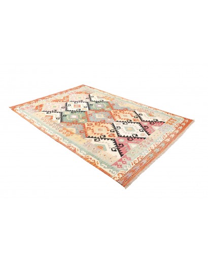 Tappeto Kilim Afghanistan bianco arancione 170x247