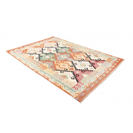 Tappeto Kilim Afghanistan bianco arancione 170x247