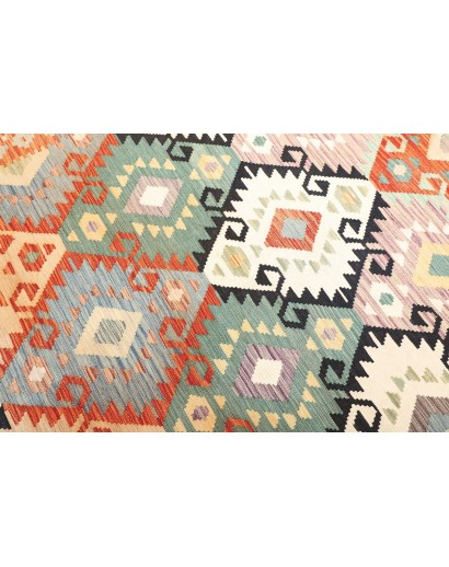 Tappeto Kilim Afghanistan bianco arancione 170x247