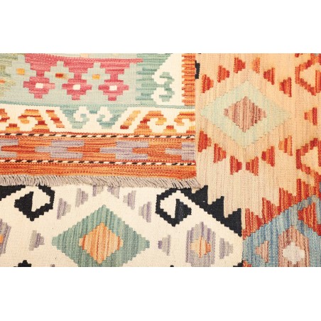 Tappeto Kilim Afghanistan bianco arancione 170x247