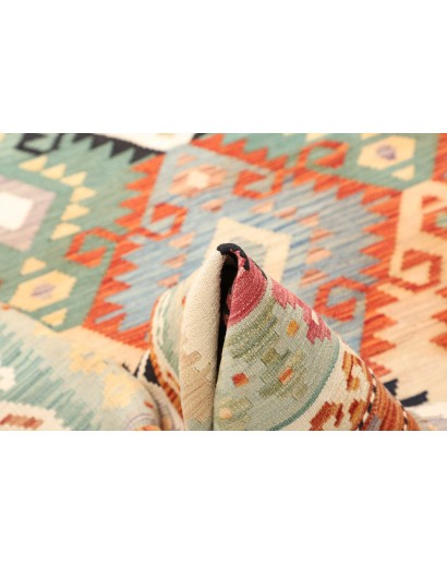 Tappeto Kilim Afghanistan bianco arancione 170x247