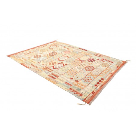 Tappeto Kilim Afghanistan bianco rosso 173x240
