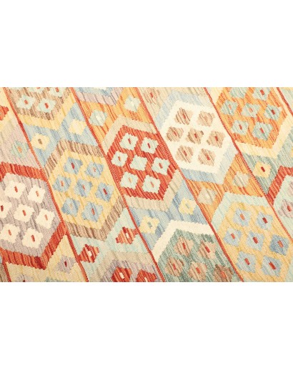 Tappeto Kilim Afghanistan bianco rosso 173x240