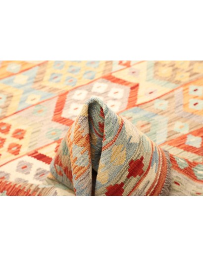 Tappeto Kilim Afghanistan bianco rosso 173x240