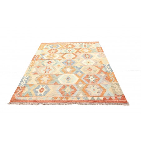 Tappeto Kilim Afghanistan bianco giallo 150x200