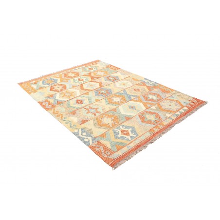 Tappeto Kilim Afghanistan bianco giallo 150x200