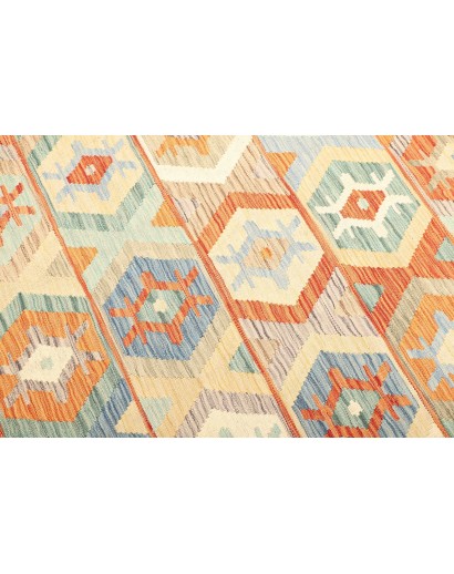 Tappeto Kilim Afghanistan bianco giallo 150x200