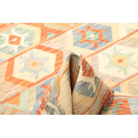 Tappeto Kilim Afghanistan bianco giallo 150x200