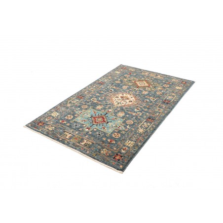 Tappeto Tribal Pakistan bianco azzurro 102x157