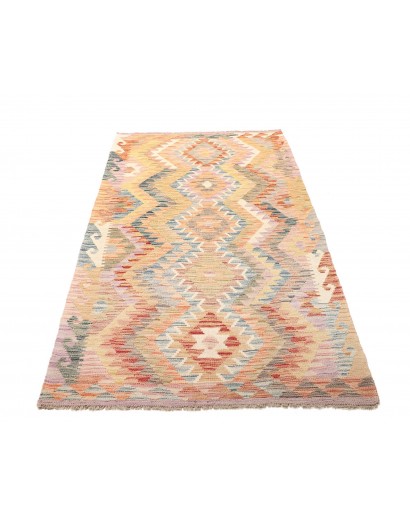 Tappeto Kilim Afghanistan giallo grigio 105x199