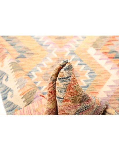 Tappeto Kilim Afghanistan giallo grigio 105x199
