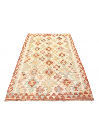 Tappeto Kilim Afghanistan giallo rosso 107x198