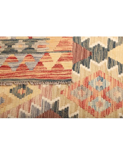 Tappeto Kilim Afghanistan giallo marrone 105x201