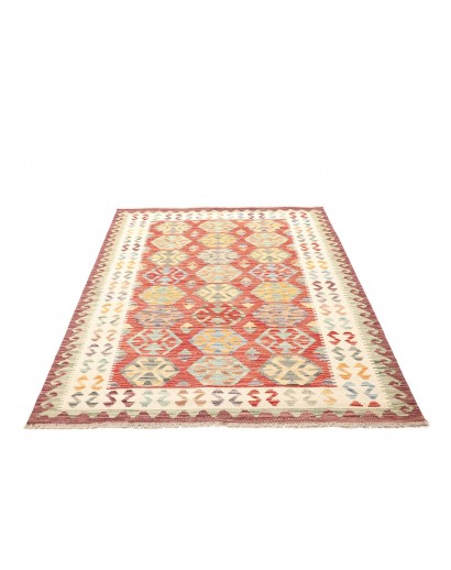 Tappeto Kilim Afghanistan giallo rosso 133x173