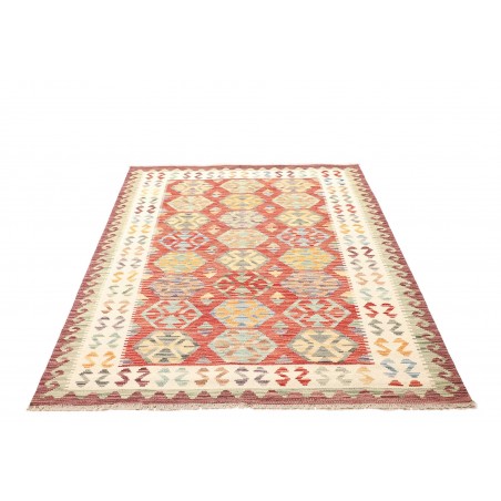Tappeto Kilim Afghanistan giallo rosso 133x173