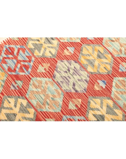 Tappeto Kilim Afghanistan giallo rosso 133x173