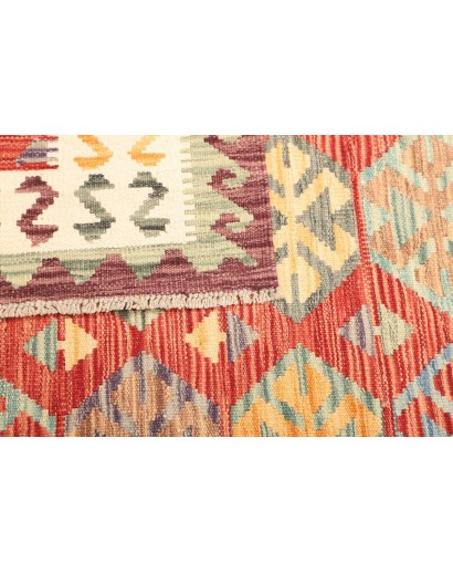 Tappeto Kilim Afghanistan giallo rosso 133x173
