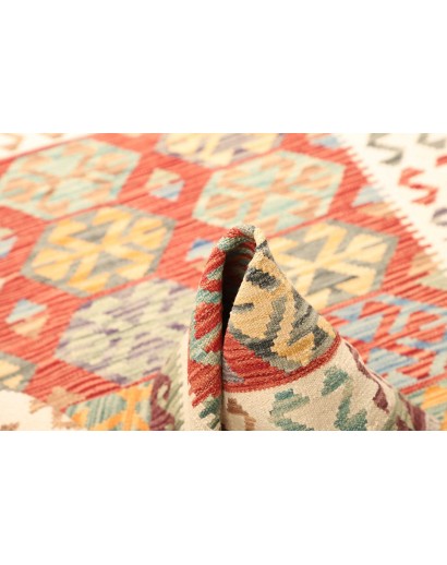 Tappeto Kilim Afghanistan giallo rosso 133x173