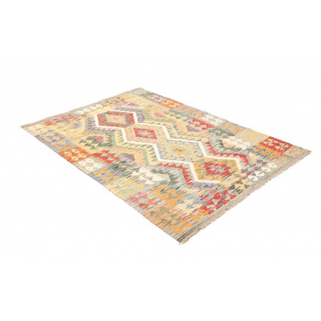 Tappeto Kilim Afghanistan beige bianco 129x182
