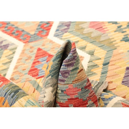 Tappeto Kilim Afghanistan beige bianco 129x182