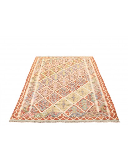Tappeto Kilim Afghanistan marrone giallo 130x184