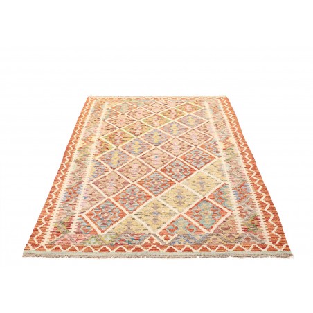 Tappeto Kilim Afghanistan marrone giallo 130x184