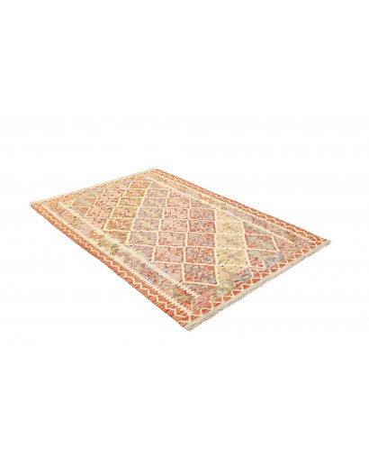 Tappeto Kilim Afghanistan marrone giallo 130x184
